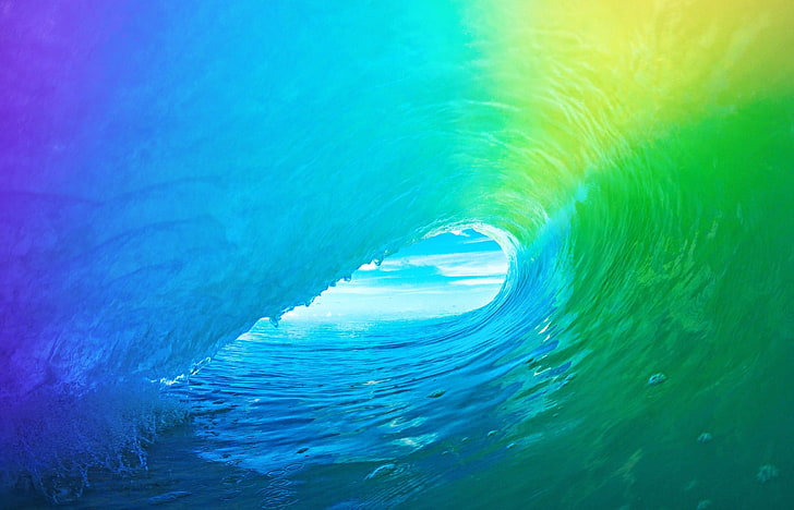 multicolored ocean wave wallpaper, iPad, iPhone, colorful, water, HD wallpaper