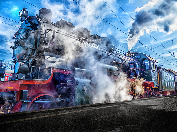 train, steam locomotive, vehicle, Steam Train, HD wallpaper