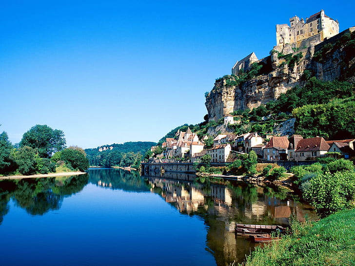 Beynac Dordogne River France, HD wallpaper