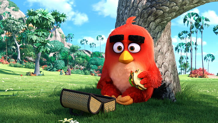 RED Angry Birds, cardinal angry birds character, Movie, HD wallpaper