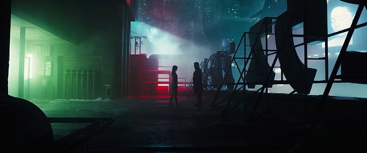 silhouette of two person, Bladerunner, Blade Runner 2049, men