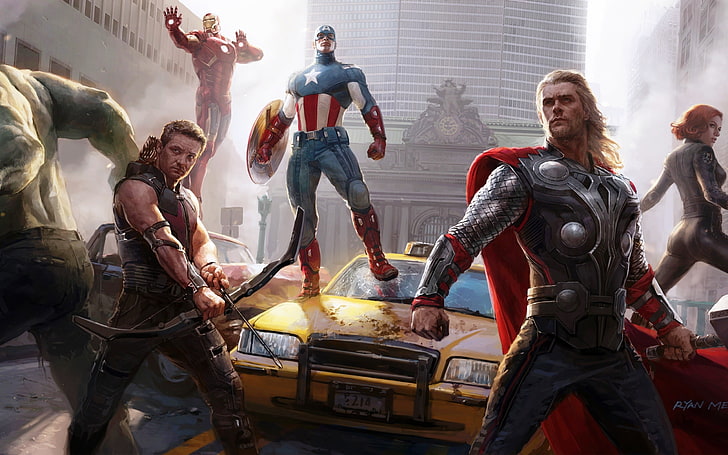 Marvel Avengers picture, Marvel Comics, Iron Man, Thor, Black Widow, HD wallpaper