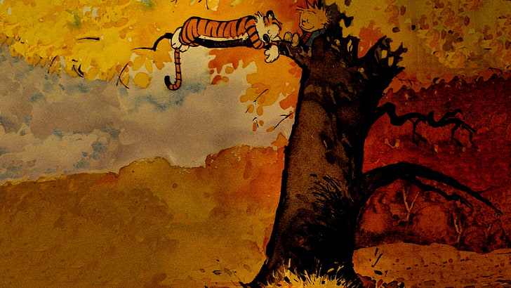 HD wallpaper: Calvin and Hobbes, fall, relaxing, cartoon, architecture,  creativity | Wallpaper Flare