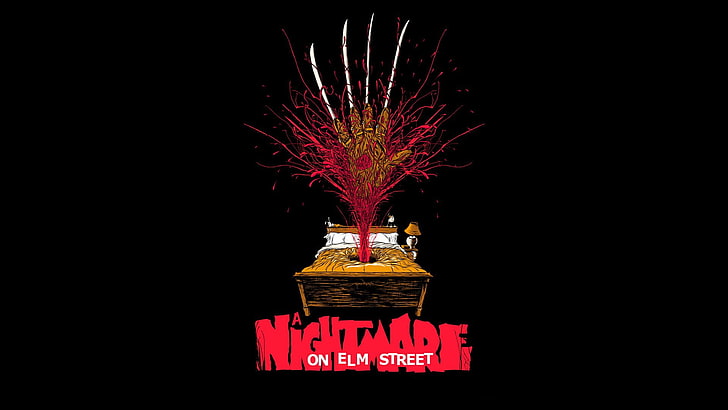A Nightmare On Elm Street, black background, Freddy Krueger