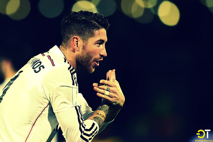 Sergio Ramos, Real Madrid, footballers, men, soccer, one person