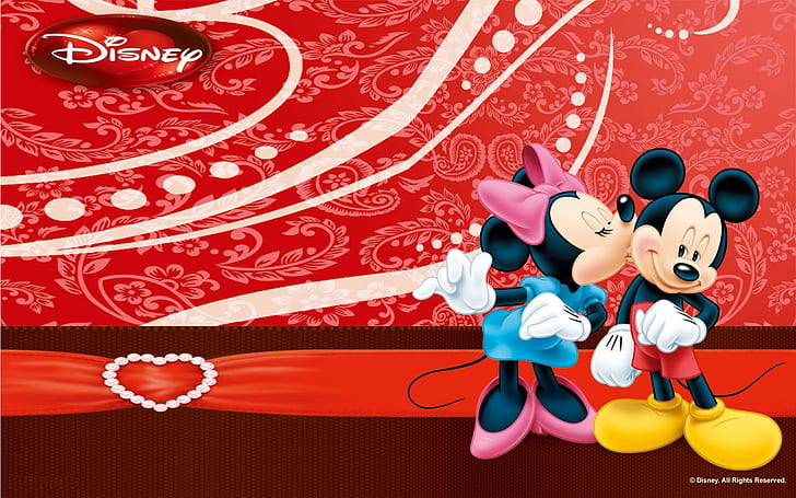 HD wallpaper: Mickey & Minnie Mouse Kiss Wallpaper For Mobile | Wallpaper  Flare