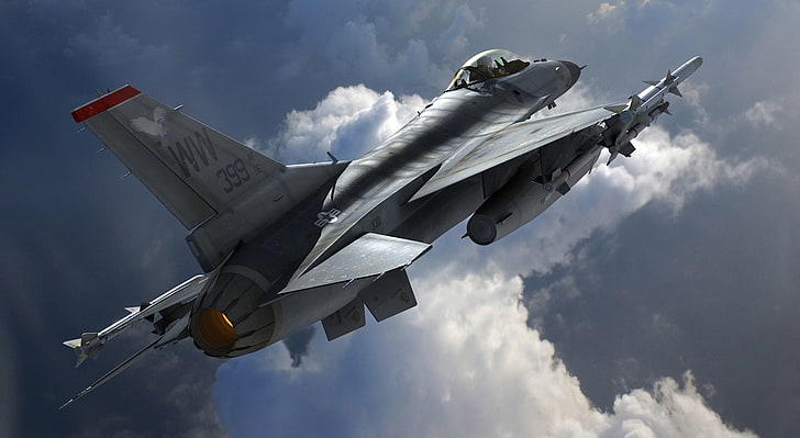 Multirole Fighter Aircraft General Dynamics..., gray fighter jet, HD wallpaper