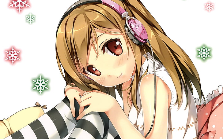 HD wallpaper: Cute anime girl wearing headphones wallpaper 04, brown-haired anime  girl illustration | Wallpaper Flare