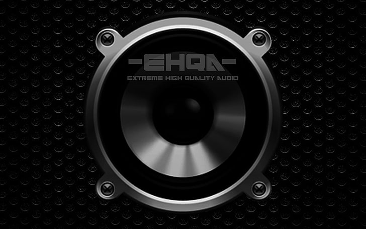 black and gray speaker subwoofer, writing, texture, music, equipment, HD wallpaper