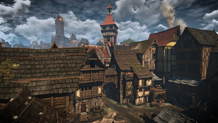 houses in town wallpaper, The Witcher 3: Wild Hunt, Novigrad, HD wallpaper