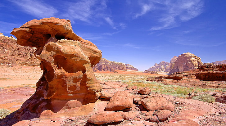 Jordan Wadi Rum, Asia, Others, rock, rock formation, rock - object, HD wallpaper