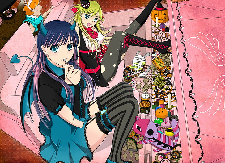 anime, Panty and Stocking with Garterbelt, Anarchy Panty, Anarchy Stocking, HD wallpaper