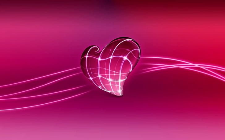 3D Love heart, HD wallpaper