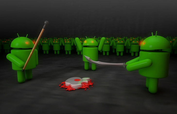 D Android 7, Android logo toy, Computers, green, 3d, green color, HD wallpaper