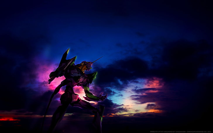 untitled, Neon Genesis Evangelion, EVA Unit 01, cloud - sky, nature, HD wallpaper