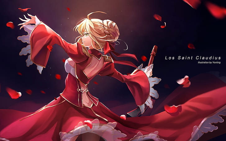 Hd Wallpaper Anime Fate Extra Last Encore Nero Claudius Red Saber Saber Fate Series Wallpaper Flare