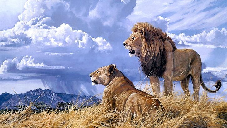 Pride Art Lion Animals Ultra 3840×2160 Hd Wallpaper, mammal, HD wallpaper