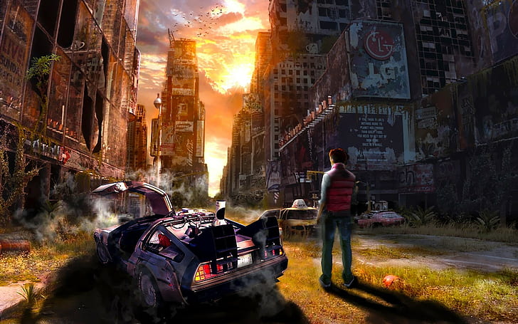 Back To The Future, Dystopian, Time Travel, HD wallpaper