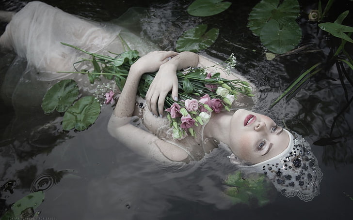 fantasy girl, women, model, 500px, plant, water, young adult