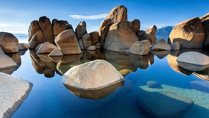 rock formation, water, nature, solid, rock - object, sky, no people