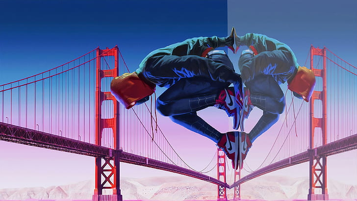 Movie, Spider-Man: Into The Spider-Verse, Golden Gate, Miles Morales, HD wallpaper