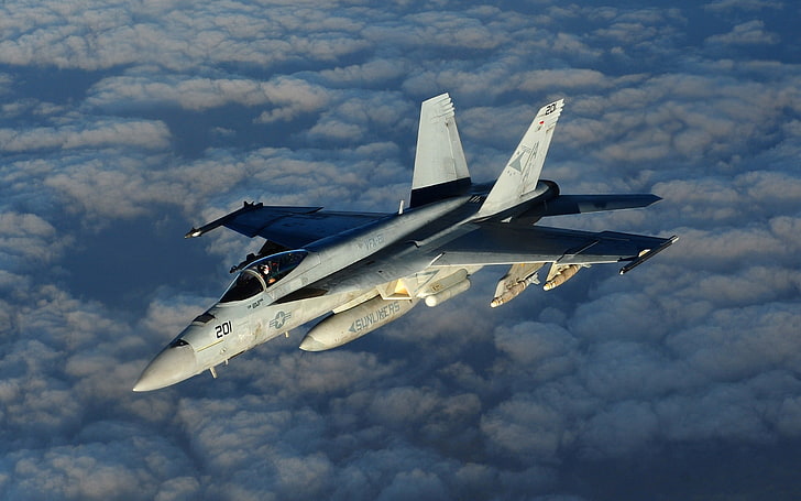 jet fighter, military aircraft, Boeing F/A-18E/F Super Hornet, HD wallpaper