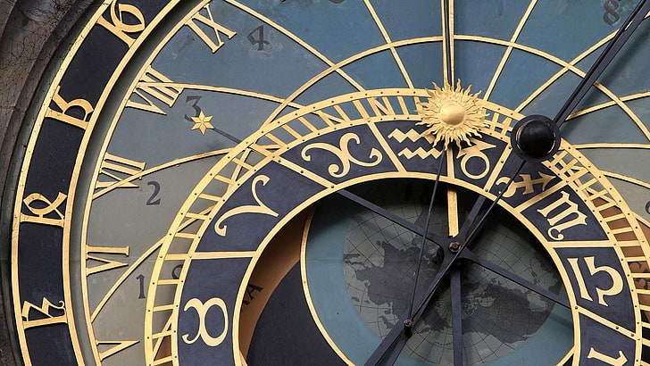 Prague, Czech Republic, clocks, time, clock face, roman numeral, HD wallpaper