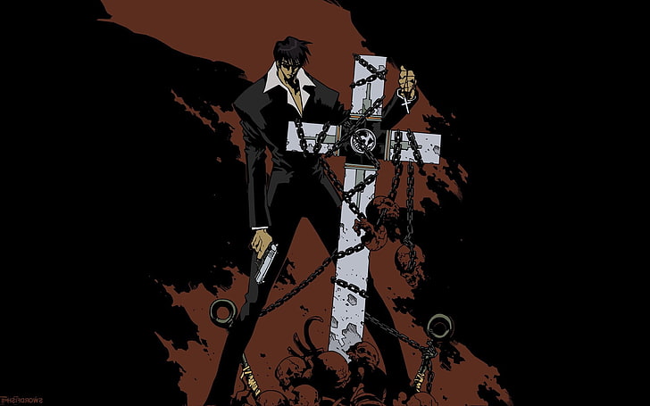 Dr. Grey Man, Futuristic, gun, Machine Gun, Nicholas D. Wolfwood, HD wallpaper