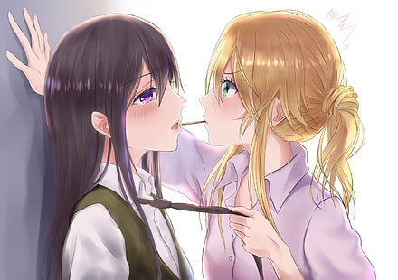 Age difference yuri kissing [Original], yuri anime kiss HD wallpaper |  Pxfuel