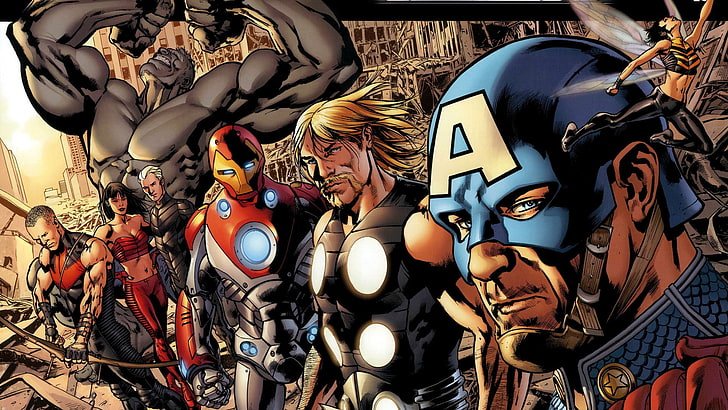 Marvel Avengers digital wallpaper, comics, Marvel Comics, Captain America