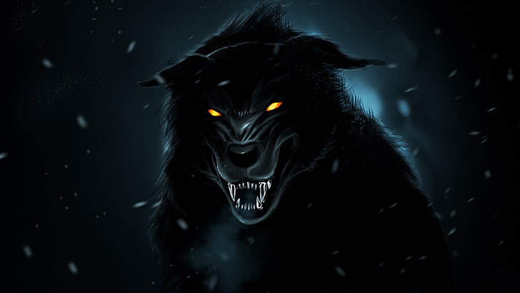monster, fearful, illustration, darkness, creepy, werewolf, HD wallpaper