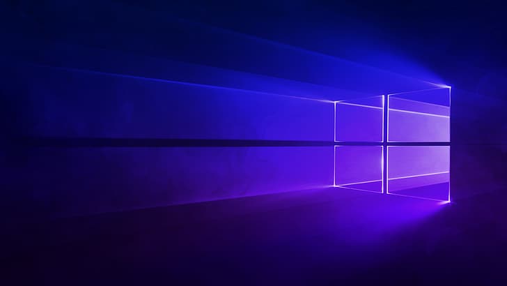 Windows 10, purple background, simple, minimalism HD wallpaper