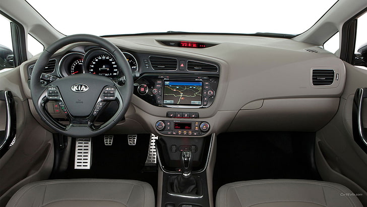 KIA steering wheel, Kia Cee'd, car interior, vehicle, mode of transportation, HD wallpaper