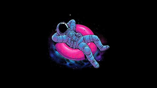 HD wallpaper: astronaut, relaxing, black background, floater, space |  Wallpaper Flare