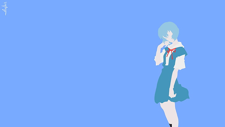 Neon Genesis Evangelion, Ayanami Rei, simple background, vector art, HD wallpaper