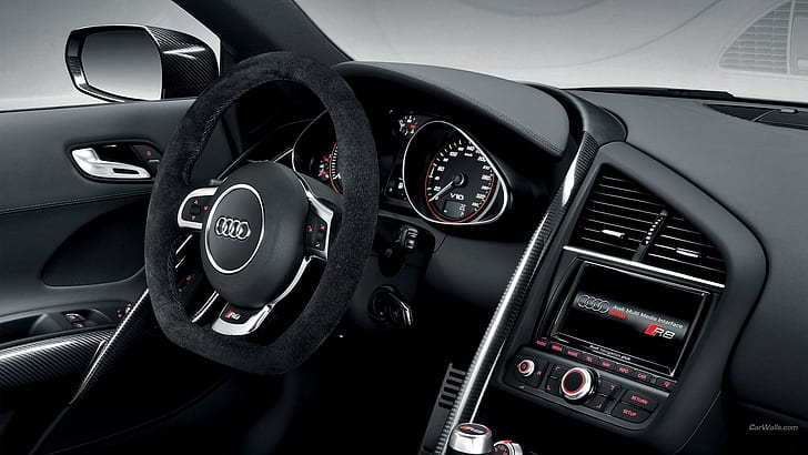 Audi R8, car interior, vehicle, HD wallpaper