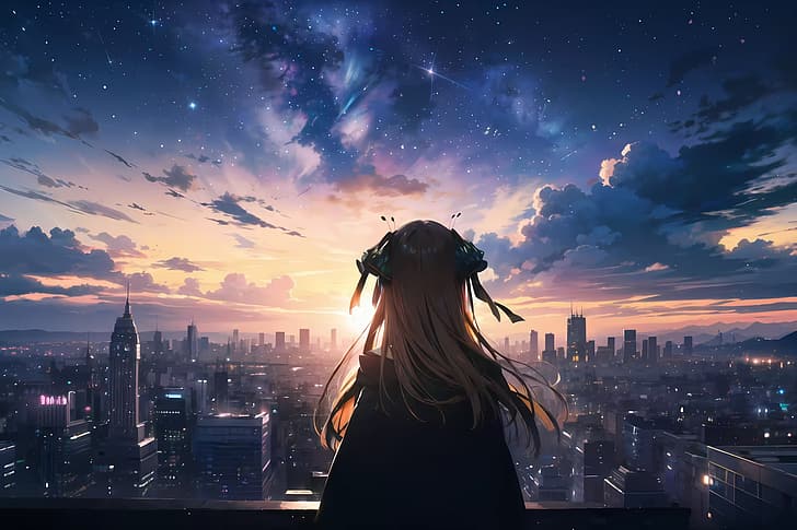 Sky (game), anime sky, Nino (Arakawa Under the Bridge), HD wallpaper
