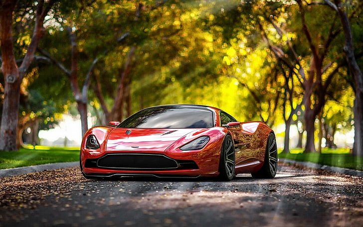 red coupe, Aston Martin, car, Aston Martin DBC, concept cars, HD wallpaper