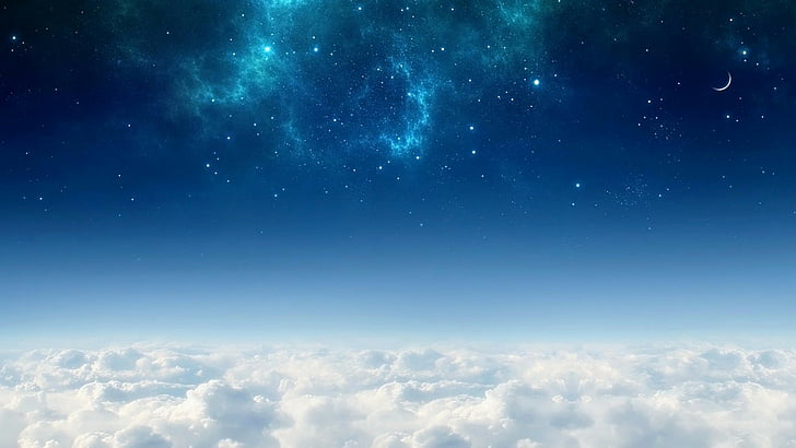 space, stars, clouds, sky, starry sky, HD wallpaper
