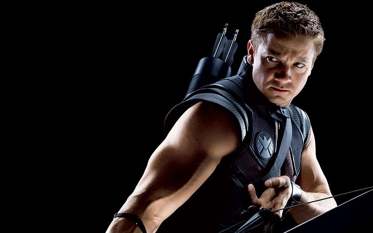 Black Widow Jeremy Renner, hook eye from avenger, man, arms, muscles, HD wallpaper