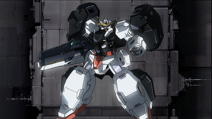 black and white sports gear set, Gundam, mech, Mobile Suit Gundam 00