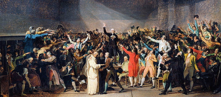french revolution, painting, large group of people, crowd, real people
