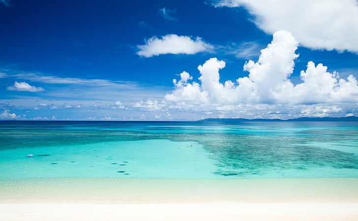 Tropical Beach, teal sea water, Travel, Islands, Earth, Ocean, HD wallpaper