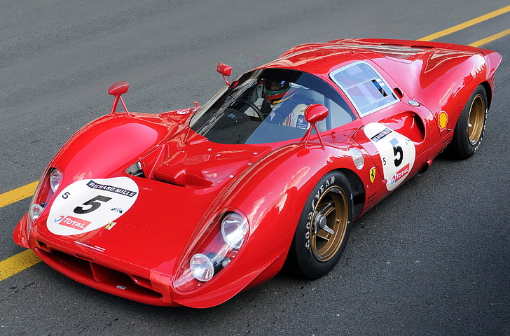 car, race cars, Ferrari, Ferrari P4/5, red, transportation