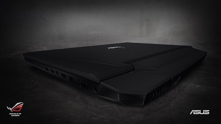 black Asus ROG laptop, HD wallpaper