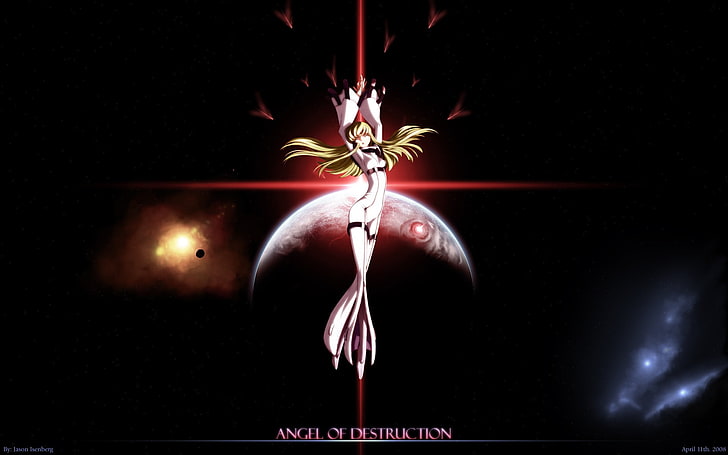 Angel of Destruction anime illustration, Code Geass, C.C., night