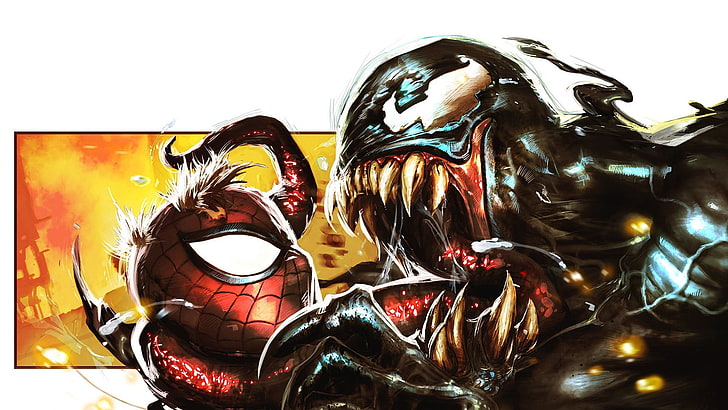 Marvel Spider-Man and Venom poster, representation, no people, HD wallpaper
