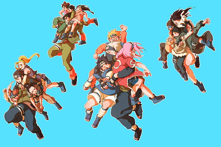 male and female anime characters, Naruto, Asuma Sarutobi, Chōjirō Sasakibe, HD wallpaper