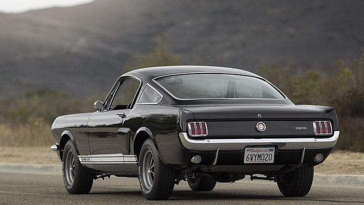 black Ford Mustang GT coupe, car, Ford Mustang Shelby, Shelby GT350, HD wallpaper