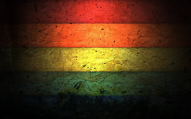 red, orange, yellow, and green flag, colorful, simple background